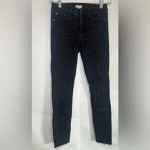 J. Crew Black Skinny Mid Rise Jeans Size 25 Grunge Goth Whimsigoth